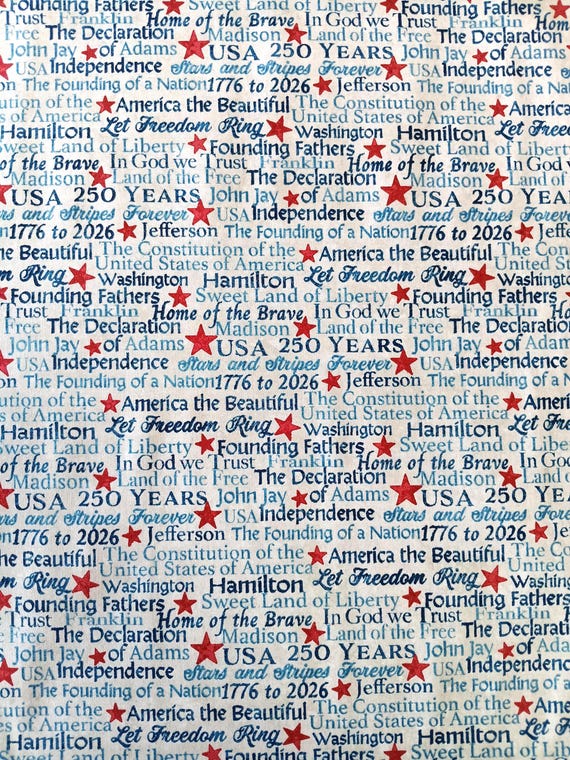 America 250: Stonehenge Text fabric by Linda Ludovico for Northcott Fabrics Sold by the yard