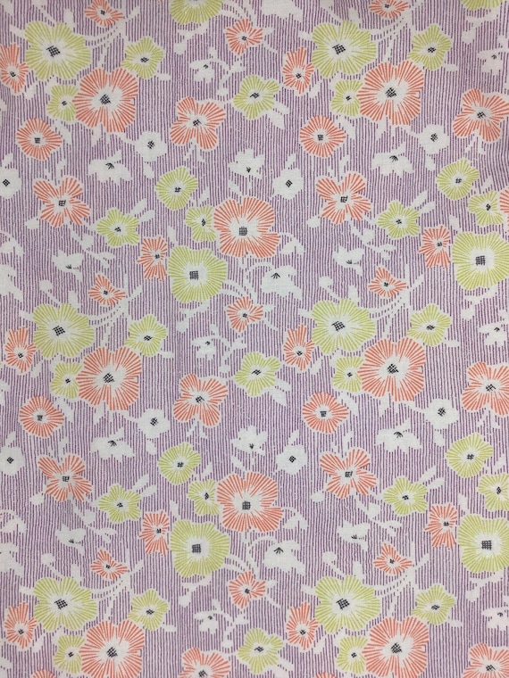Depression 20s 30s feedsack print 100% cotton. Moda “Gardenvale” by Jen Kingwell #18105 purple floral fabric. Sold by the yard.