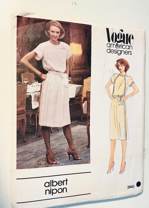 Vogue Albert Nippon couture pattern 2640 size 14 dress NEW UNCUT loose fitting pullover blouson side pockets out of print