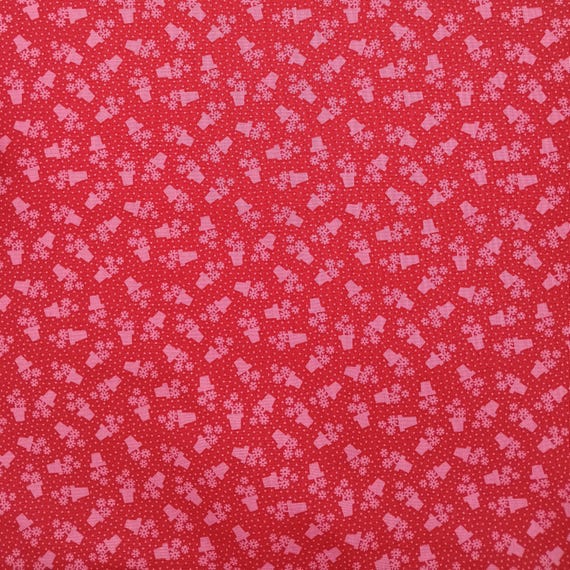 Depression 20s 30s feedsack print 100% cotton fabric. Sweet Things by Andover Fabrics Flower Pots Pink