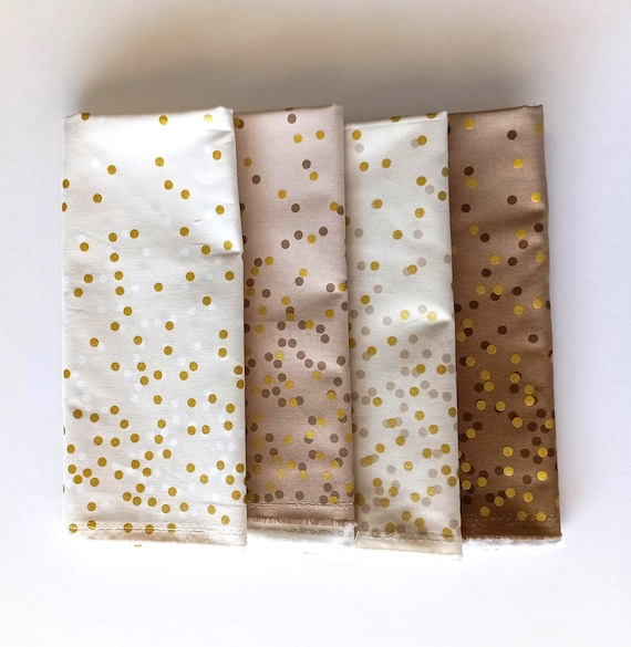 Ombre Confetti Metallic Neutral 4 piece 1/2 yard bundle by Vanessa Christenson for Moda Out of print 100% cotton