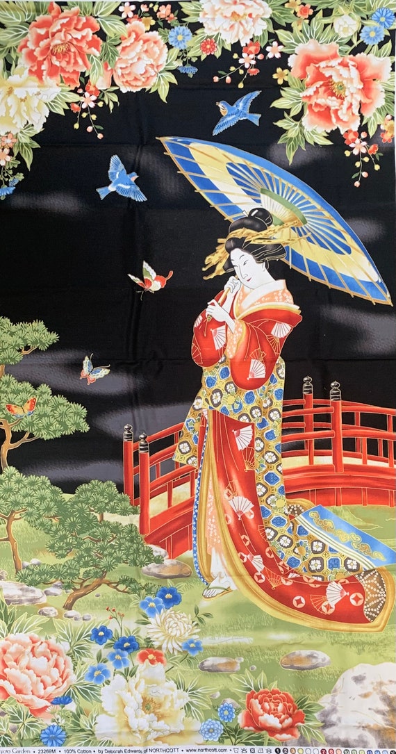 Northcott Kyoto Garden Panel 23269M rare out of print 24x42