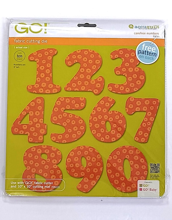 Accuquilt Go! fabric cutting die Carefree Numbers 3"