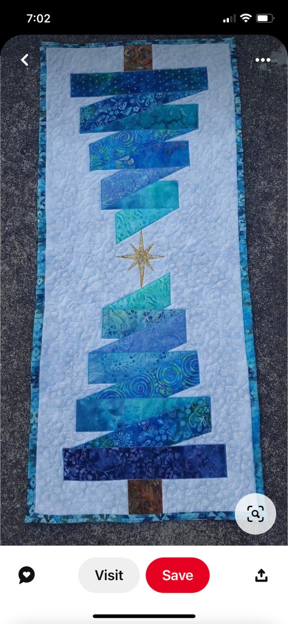 Table runner Kit Modern tree using 2.5 inch strips Easy Beginner kit complete top, back, binding, batting 14x53