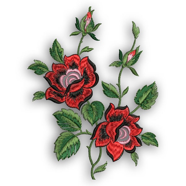 Motif de broderie rose