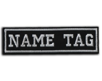 Toppe con nome ricamate personalizzate (10 x 2,5 cm) - Termoadesive/Cucite e Velcro / Etichette personalizzate per abbigliamento, accessori e uniformi