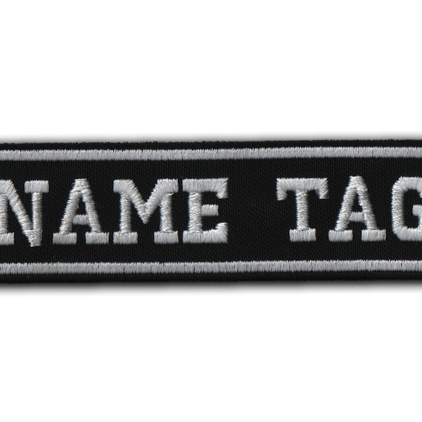 Op maat geborduurde naampatches (10 x 2,5 cm) - opstrijkbaar/opnaaibaar en klittenband | Gepersonaliseerde labels voor kleding, accessoires en uniformen