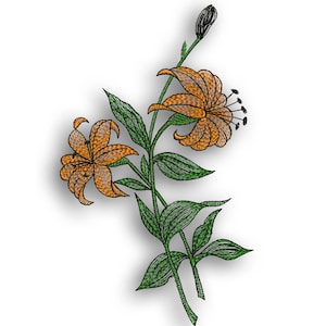 Lilium embroidery design