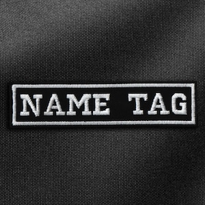 Personalisierter Namespatch - Individuell gestickter Anhänger mit Ihrem Text - Option zum Aufnähen oder Klettverschluss