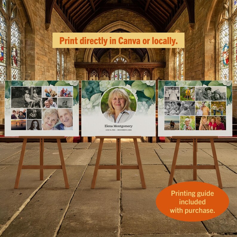 Hydrangeas Funeral Welcome Sign Template, Celebration of Life, Memorial ...