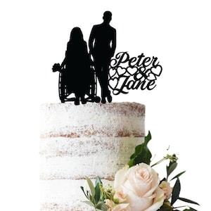 Wedding cake topper Bride in wheelchair