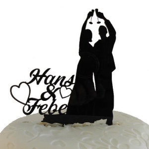 Topper per torta nuziale in acrilico tagliato al laser personalizzato Champagne