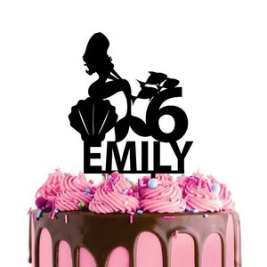 Birthday cake topper Mermaid, different colours and variations possible