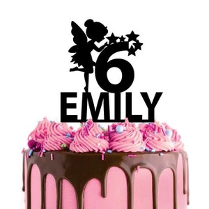 Birthday cake topper Fairy, different colours and variations possible