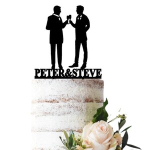 Wedding cake topper Bring out a toast on a new future Mr&Mr