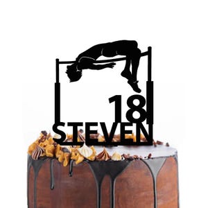 Birthday cake topper with a high jumper, different variations and colours possible