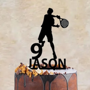 Birthday cake topper with a padel player, different variations and colours possible