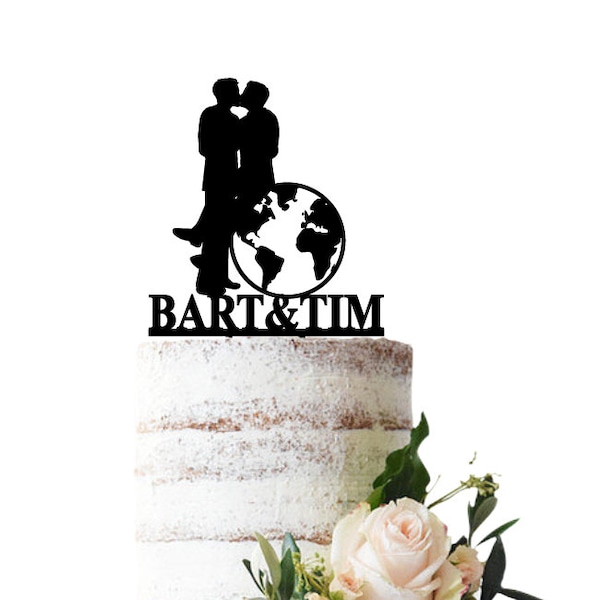 Wedding cake topper couple gay Tu représentes le monde pour moi