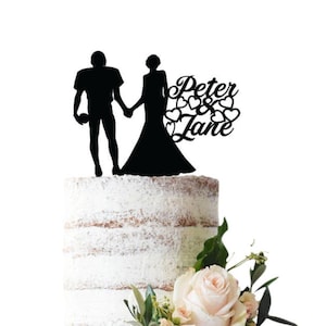 Wedding cake topper With groom playing American football