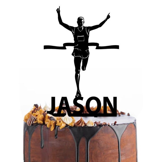 Birthday Cake Topper With a marathon Runner, Different Variations and  Colours Possible 