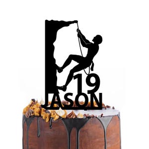 Birthday cake topper with a climber, different variations and colours possible