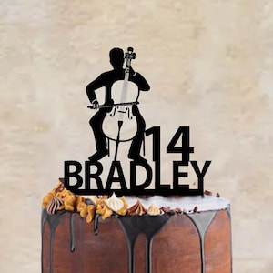 Birthday cake topper Cello player