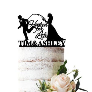 Wedding cake topper Hooked for Life