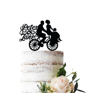 Wedding cake topper Cycling to a new future