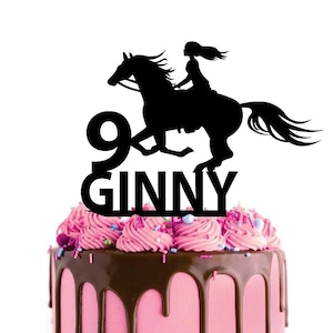 Birthday cake topper horse riding girl, different variations and colours possible