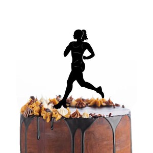 Birthday cake topper with a girl runner, different variations and colours possible Just the figure