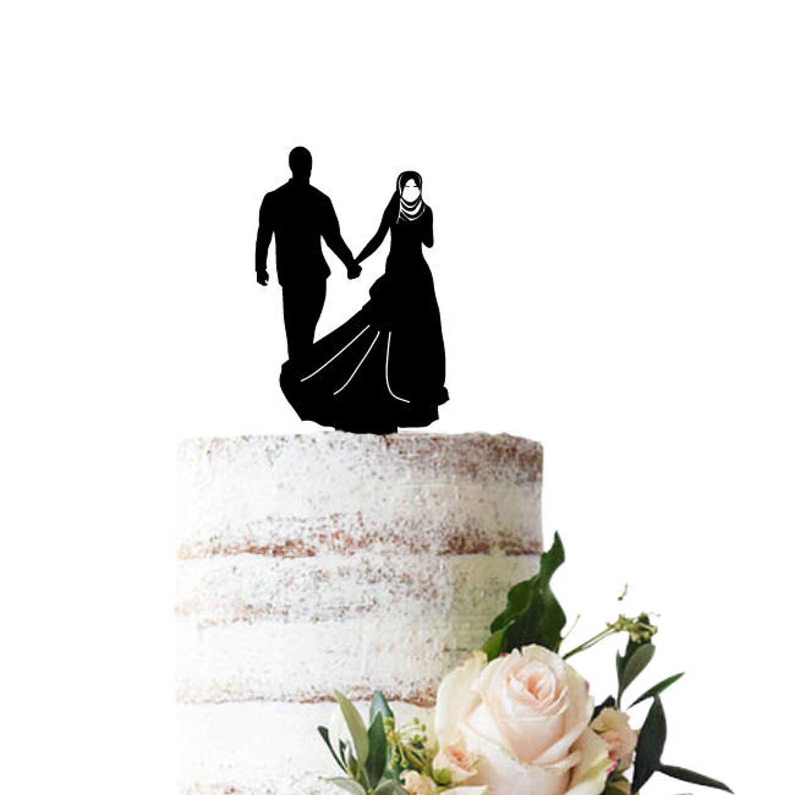 Hands Topper Wedding Cake Topper Holding Hands With Muslim Bride With Hijab - Etsy