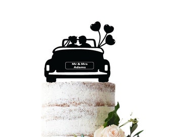 Wedding cake topper Driving to our wedding