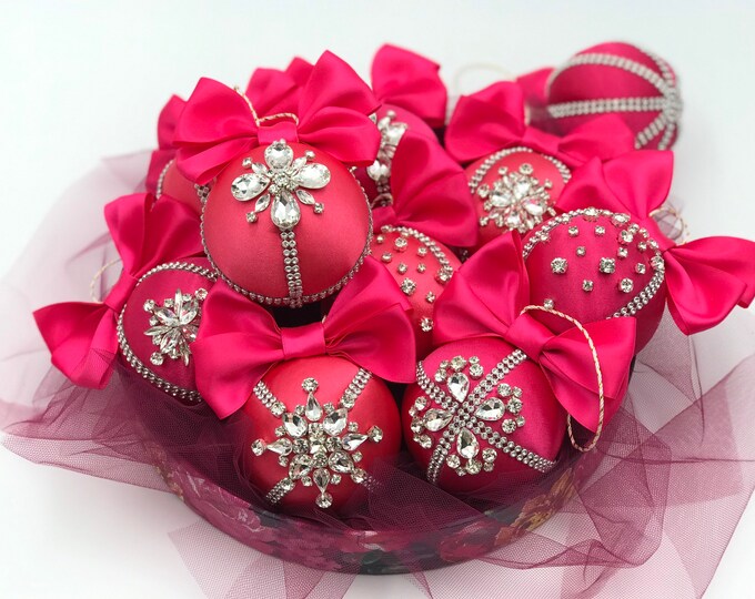 Hot Pink Christmas Ornaments 