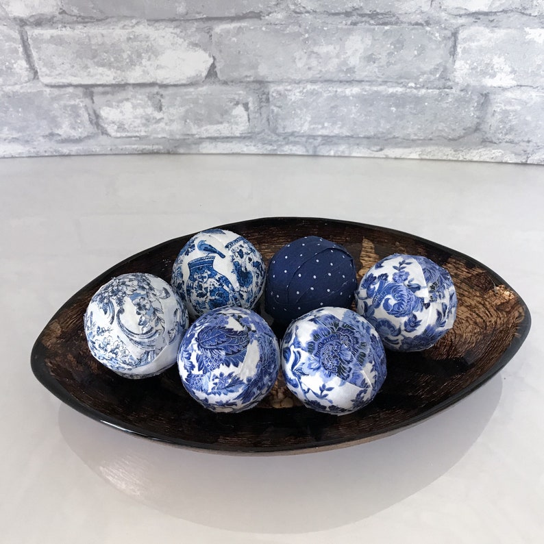 Chinoiserie Carpet Balls Blue and White Rug Balls Shelf Etsy