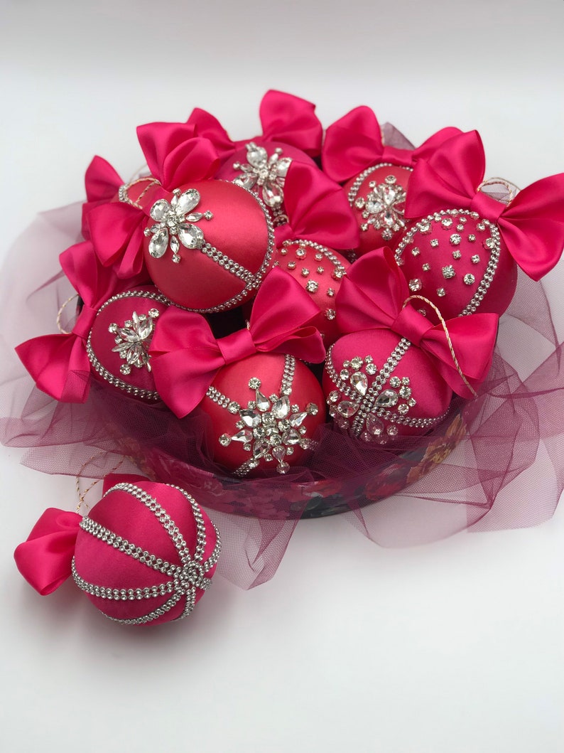 Hot Pink Christmas Ornaments 