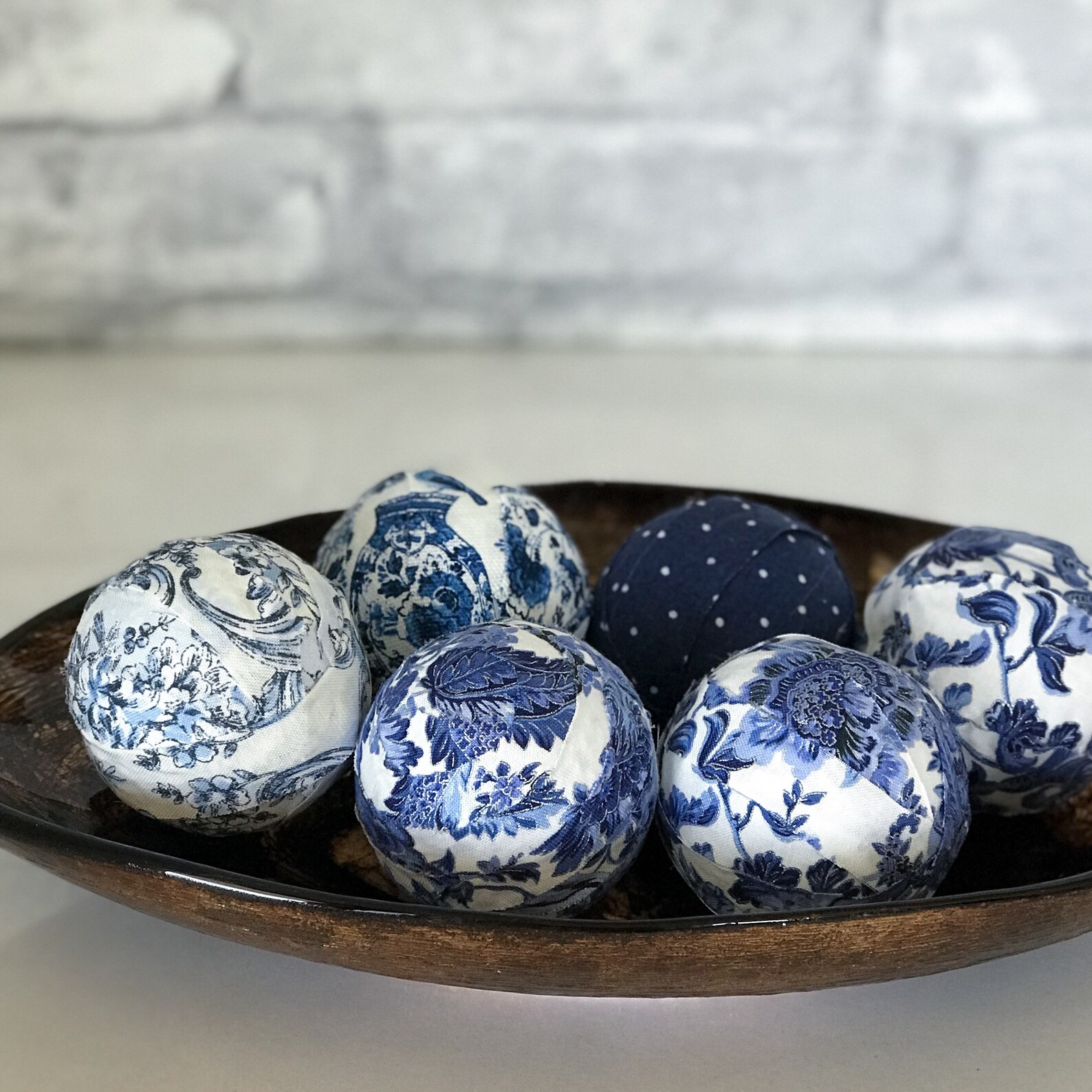 Chinoiserie Carpet Balls Blue and White Rug Balls Shelf Etsy
