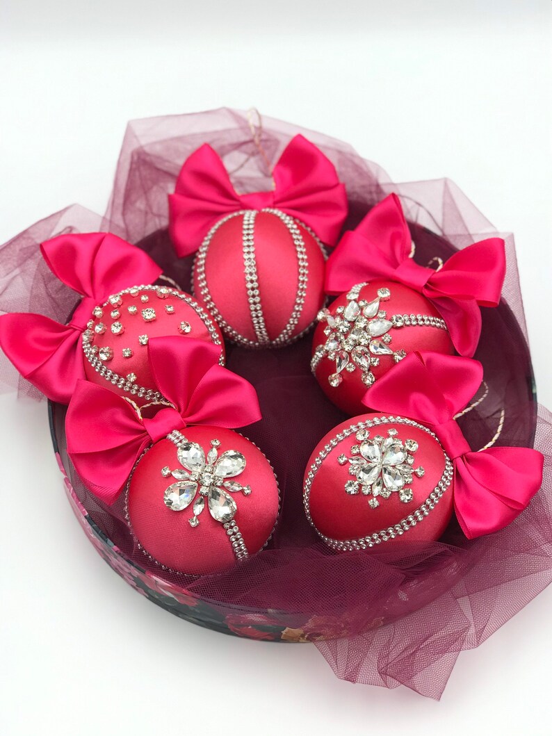 Hot Pink Christmas Ornaments 