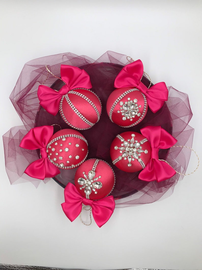 Hot Pink Christmas Ornaments 