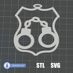 Corrections Officer Ornament: 3D Print/Laser Cut Files (STL, SVG)