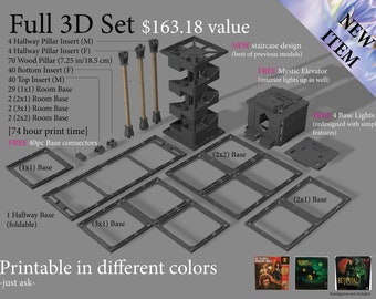 house on the hill 3点SET Betrayal at House on the Hill 3D Set (new Items: Base Light
