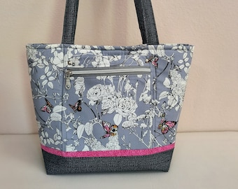 Bolso / bolso de mano de flores de mariposa