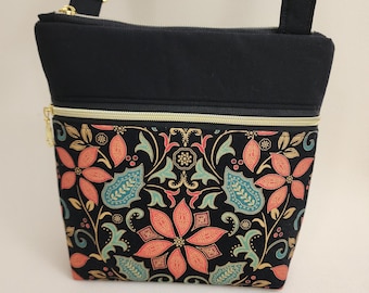 Bolso bandolera/de hombro con estampado de flor de Pascua