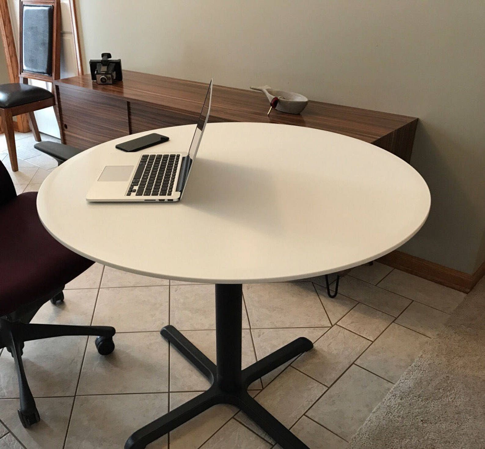 Round Table Top made with Dupont Corian Solid Surface Tabletop Etsy