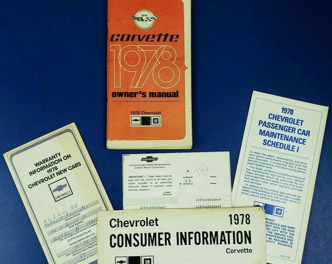 1978 Original 460294 A Corvette Owners Manual Warranty Card Etc Paperwork db