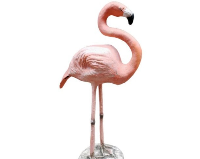 Vintage Pink Flamingo Large 3ft Plaster Cement Garden Patio Sculpture Statue-Contact for Shipping Quote