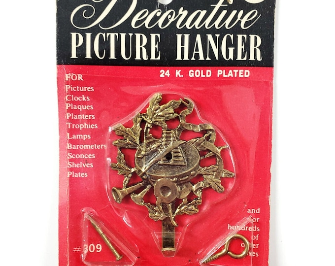 1964 VTG NOS 24K Gold Plated Ja-Mar James Papalia Horn Instrument Picture Hanger