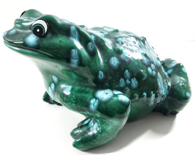 Vintage Arnels Large XL Ceramic Pottery Frog Toad Garden Outdoor 14"x8" Figurine