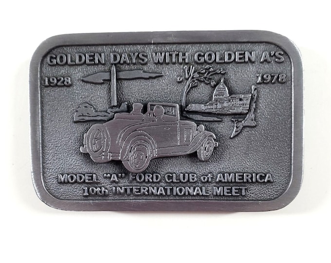 Vintage 1978 Model A Ford Club 10th International Meet Hit Line Belt Buckle