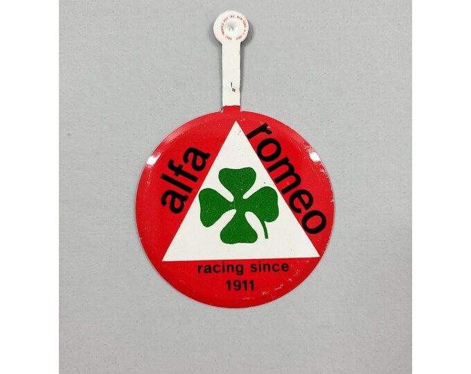 Vintage Alfa Romeo Racing Since 1911 Auto Car Advertising Tab Button Badge