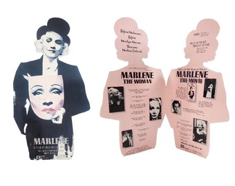 Vintage 1987 MARLENE DIETRICH Movie Promo Press Kit Brochure Standee Embassy Video
